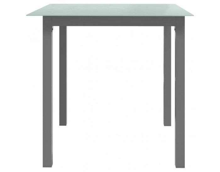 Sonata H Градинска маса, светлосива, 80x80x74 см, алуминий и стъкло