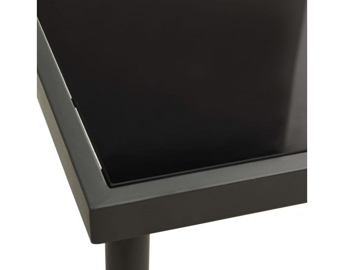 Sonata H Градинска трапезна маса, антрацит 80x80x72 cм стъкло и стомана