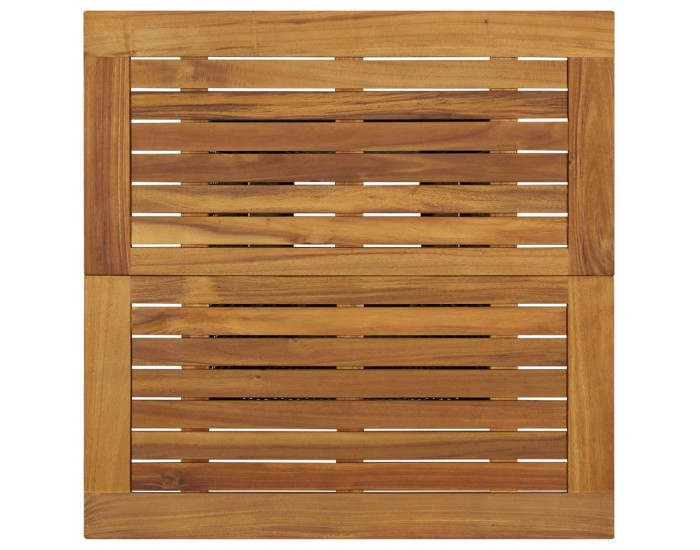 Sonata H Бар маса, черна, 80x80x110 см, полиратан и акациево дърво масив