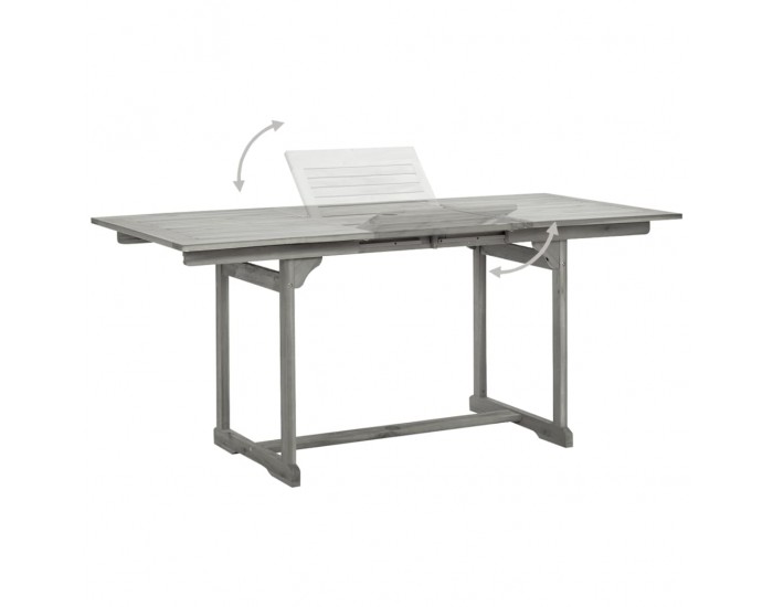 Sonata H Градинска трапезна маса (120-170)x80x75 cм акациево дърво масив