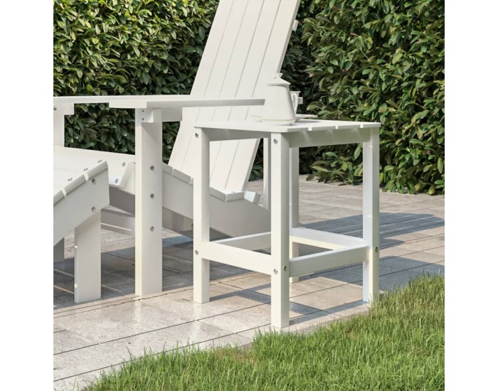 Sonata H Градинска маса Адирондак, бяла, 38x38x46 см, HDPE
