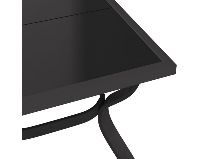 Sonata H Градинска маса, сиво-черна, 180x80x70 см, стомана и стъкло