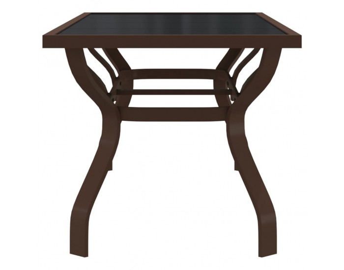 Sonata H Градинска маса, кафяво-черна, 180x80x70 см, стомана и стъкло