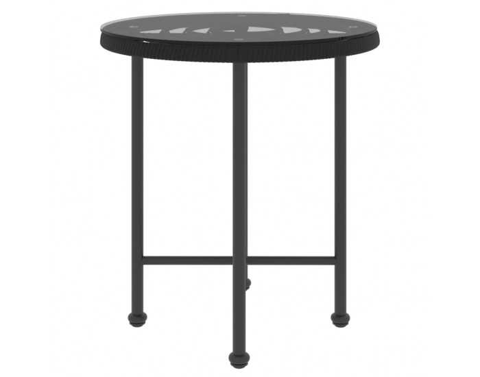 Sonata H Трапезна маса черна Ø50 см  закалено стъкло и стомана