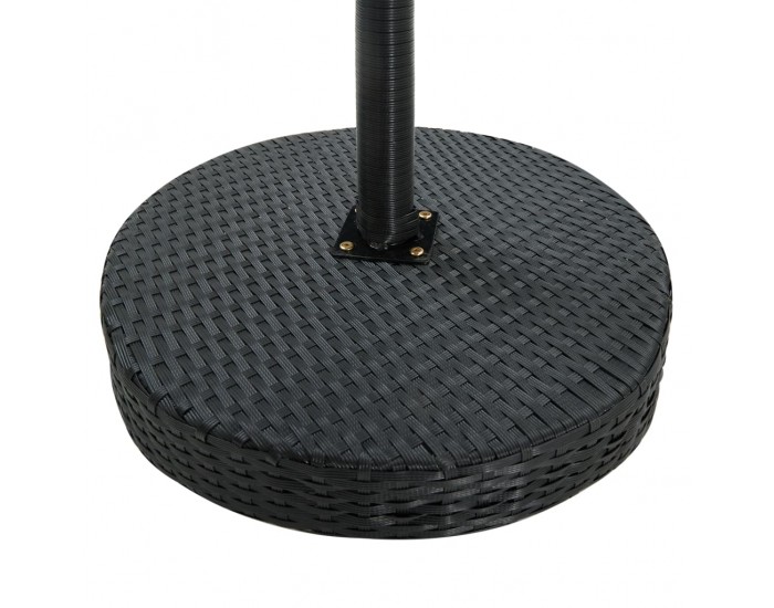 Sonata H Градинска маса, черна, 60,5x106 cм, полиратан