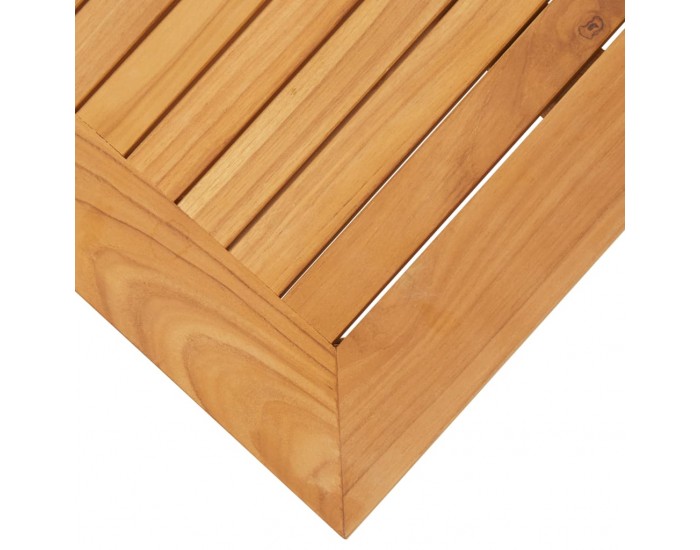 Sonata H Градинска странична маса 45x45x38 см тик масив и инокс