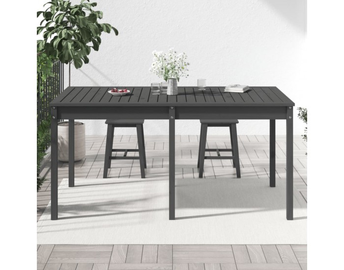 Sonata H Градинска маса, сива, 159,5x82,5x76 см, борово дърво масив