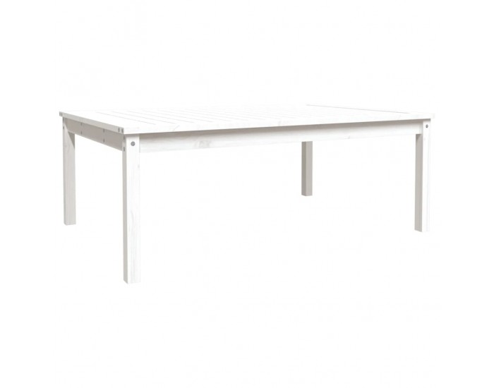 Sonata H Градинска маса, бяла 121x82,5x45 см, борово дърво масив