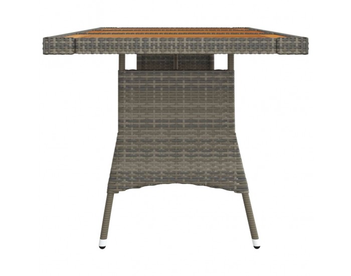 Sonata H Градинска маса, сива, 160x70x72 см, полиратан и акация масив