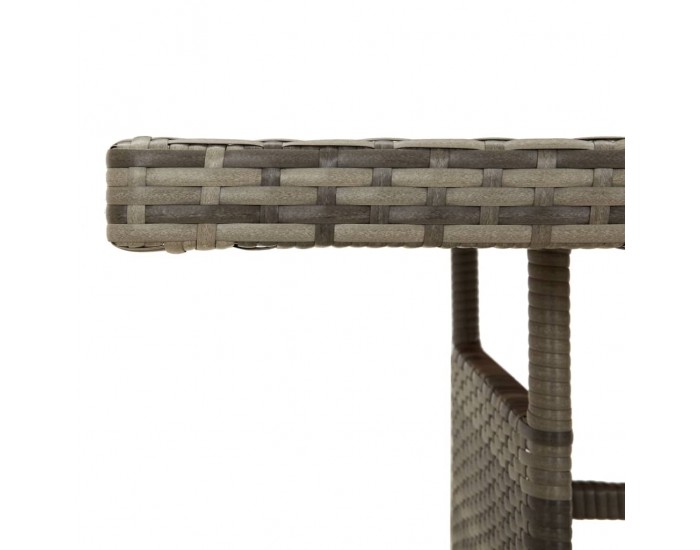 Sonata H Градинска маса, сива, 160x70x72 см, полиратан и акация масив