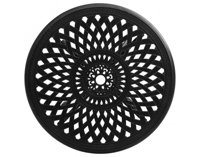 Sonata H Градинска маса, черна, 78x78x72 см, лят алуминий