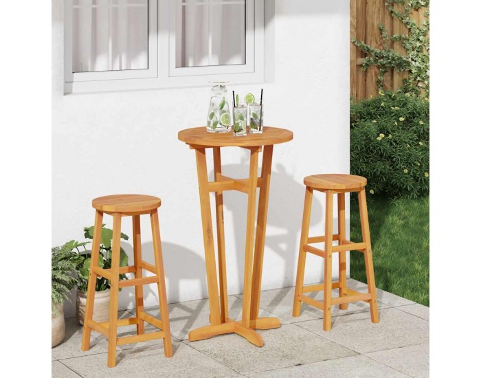 Sonata H Градинска бар маса Ø60x105 см масивна акация