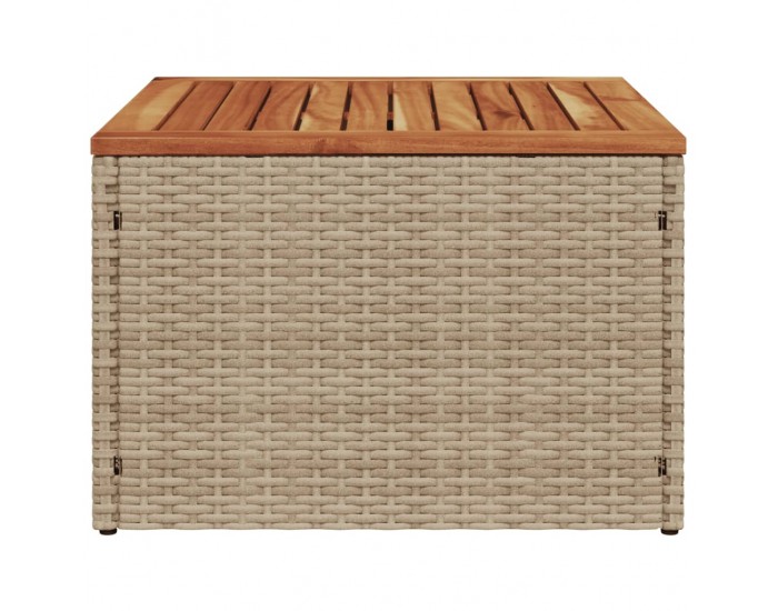 Sonata H Градинска маса бежова 55x55x37 см полиратан и акациево дърво