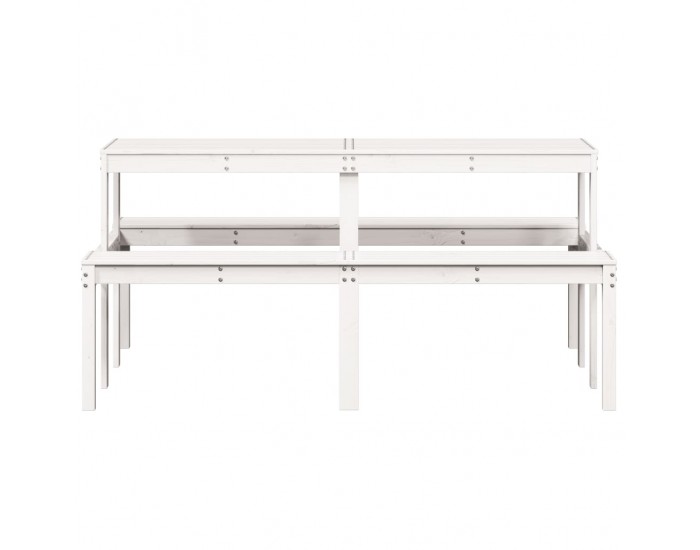 Sonata H Пикник маса, бяла, 160x134x75 см, борово дърво масив