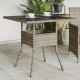 Sonata H Градинска маса със стъклен плот сива 80x80x75 см полиратан