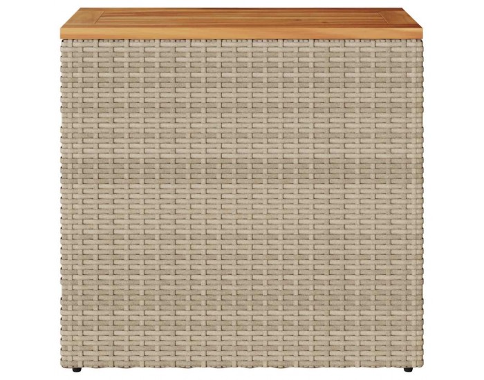 Sonata H Градинска маса с дървен плот бежова 58x27,5x55 см полиратан