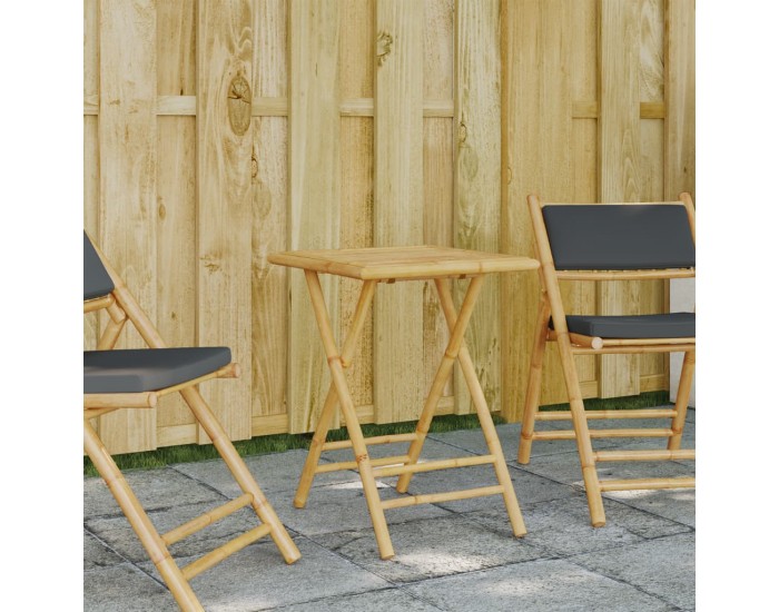 Sonata H Сгъваема градинска маса, 55x55x75 см, бамбук