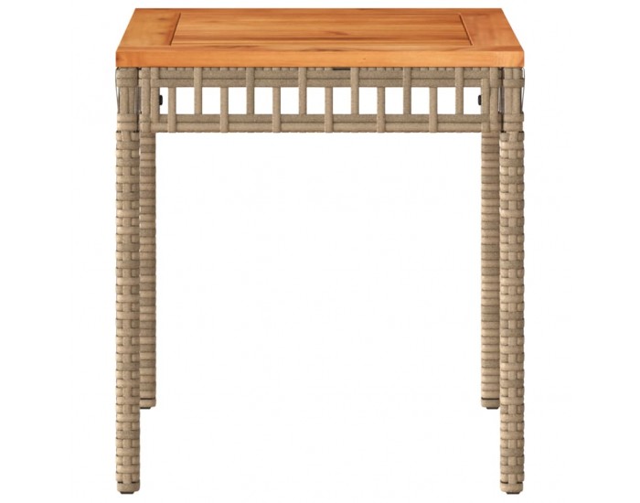 Sonata H Градинска маса, бежов микс, 38x38x42 см, полиратан и акация