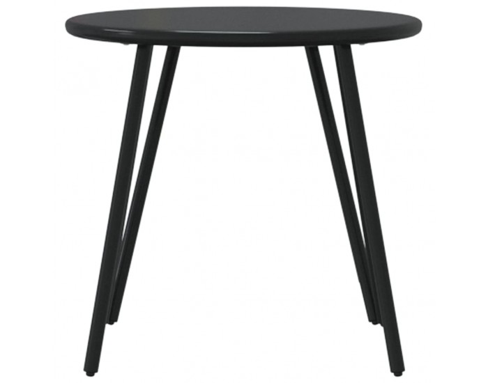 Sonata H Градински кафе маси 2 бр кръгли черен прахово боядисана стомана