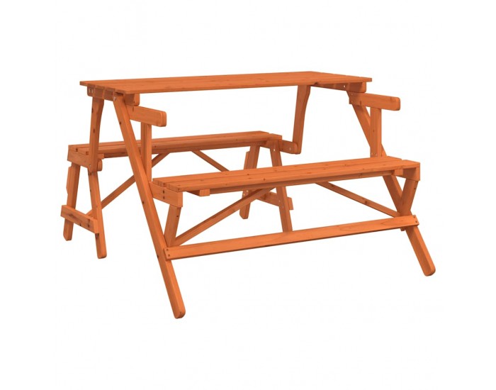 Sonata H Пикник маса с пейки чамова дървесина масив 2 в 1 конвертируема