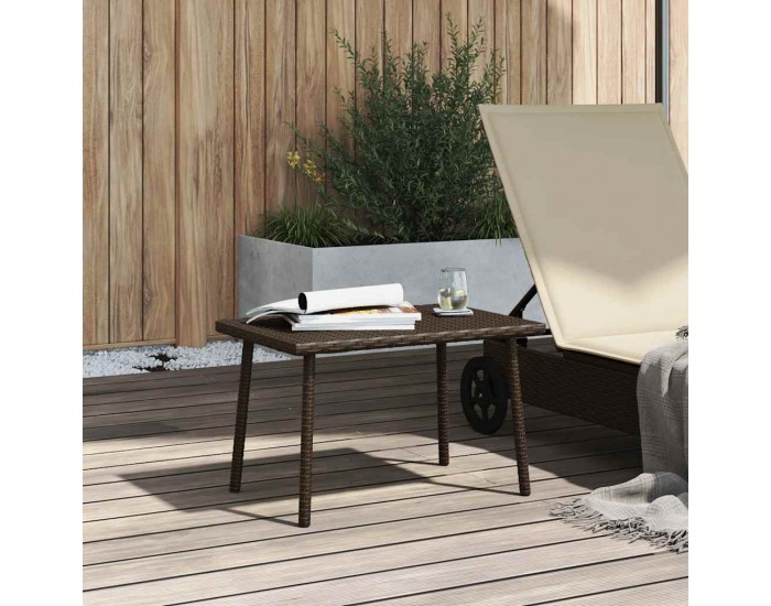 Sonata H Градинска масичка за кафе правоъгълна кафява 60x40x37 cm