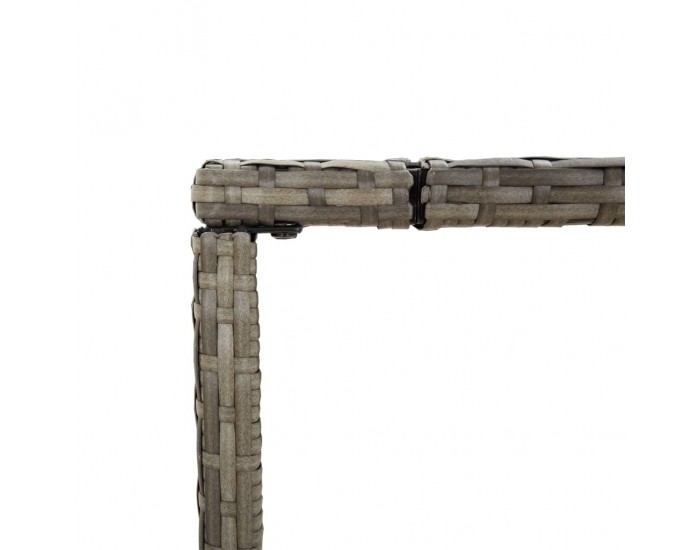 Sonata H Бар маса със стъклен плот, сива, 110x70x110 см, полиратан