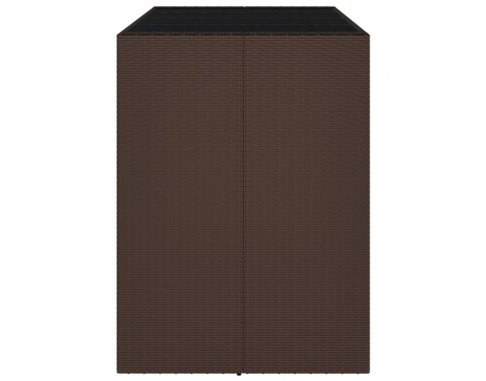 Sonata H Бар маса със стъклен плот, кафява, 145x80x110 см, полиратан