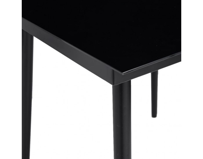 Sonata H Градинска трапезна маса черна 200x100x74 см стомана и стъкло