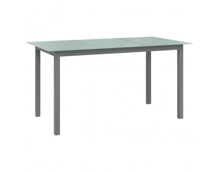 Sonata H Градинска маса, светлосива, 150x90x74 см, алуминий и стъкло