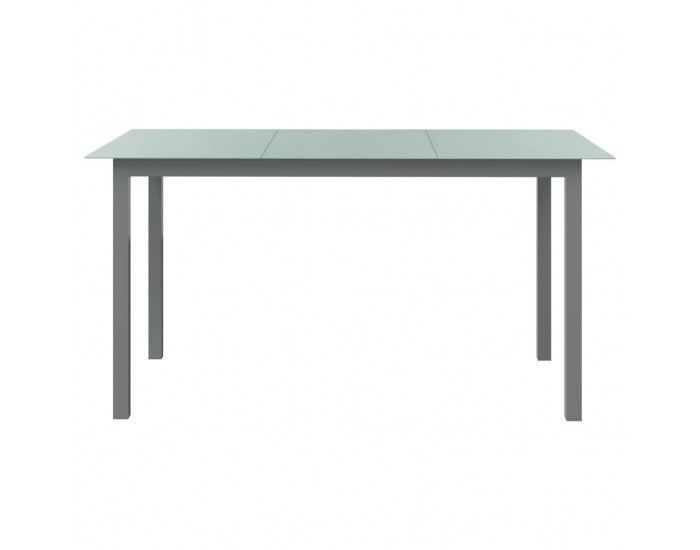 Sonata H Градинска маса, светлосива, 150x90x74 см, алуминий и стъкло