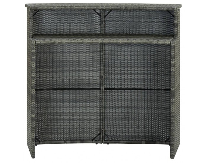 Sonata H Градинска бар маса, сива, 120x55x110 см, полиратан