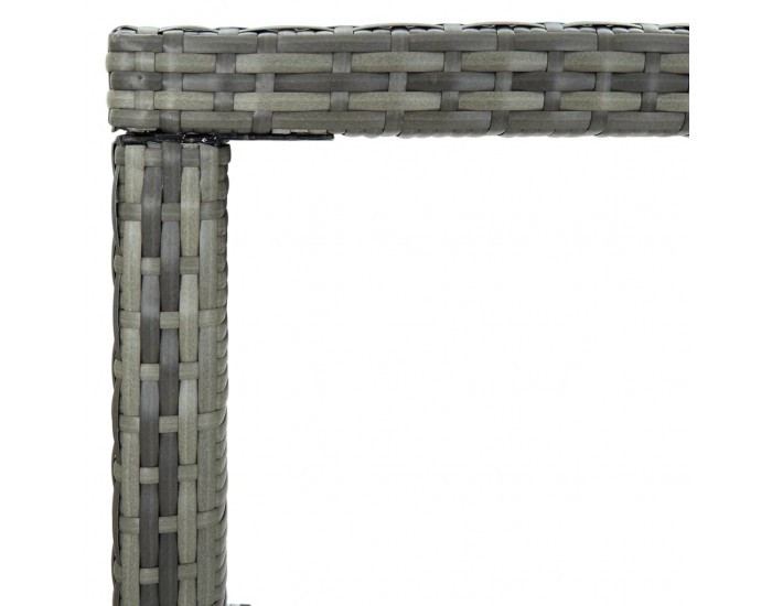 Sonata H Градинска бар маса, сива, 130x60x110 см, полиратан и стъкло