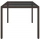 Sonata H Градинска маса 150x90x75 см закалено стъкло и полиратан кафява