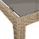 Sonata H Градинска маса 150x90x75 см закалено стъкло и полиратан бежова