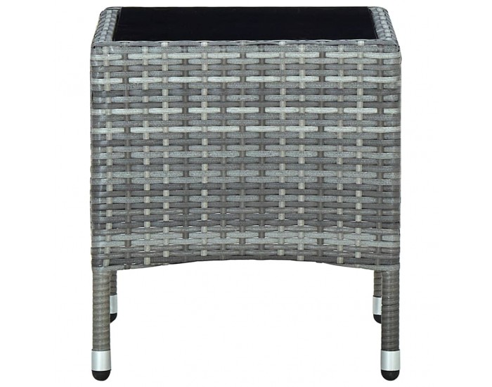 Sonata H Градинска маса, сива, 40x40x45 см, полиратан