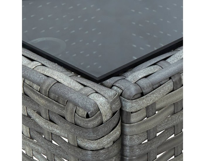 Sonata H Градинска маса, сива, 40x40x45 см, полиратан