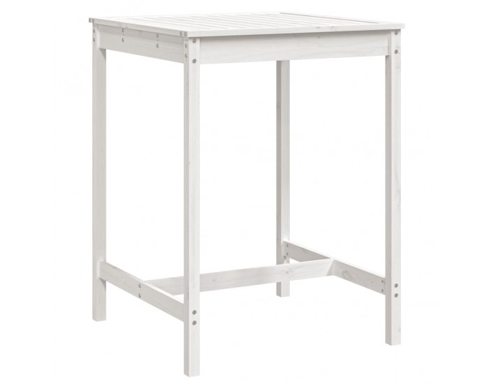 Sonata H Градинска маса, бяла 82,5x82,5x110 см, борово дърво масив