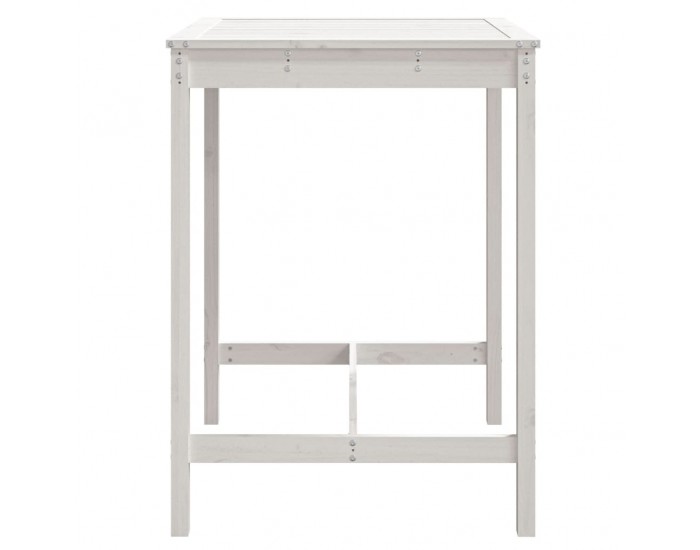 Sonata H Градинска маса, бяла 82,5x82,5x110 см, борово дърво масив