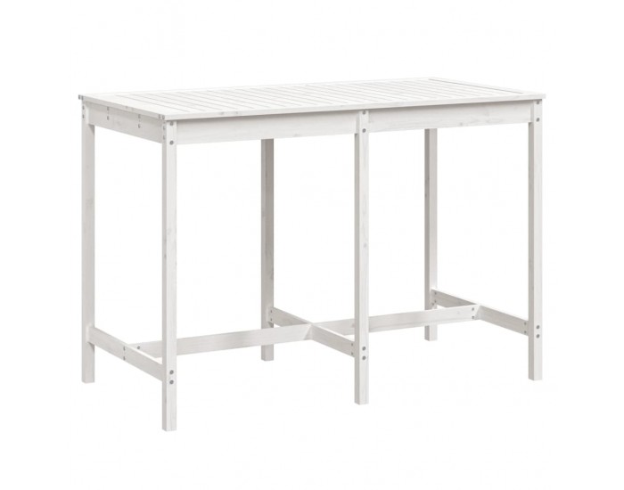 Sonata H Градинска маса, бяла 159,5x82,5x110 см, борово дърво масив