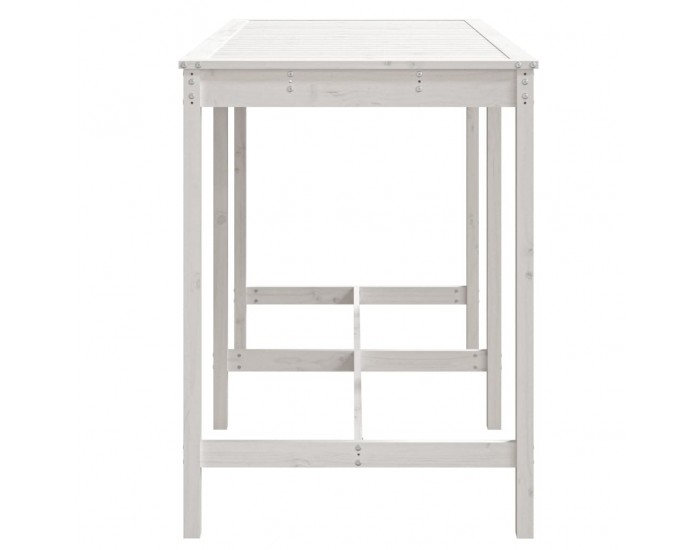 Sonata H Градинска маса, бяла 159,5x82,5x110 см, борово дърво масив