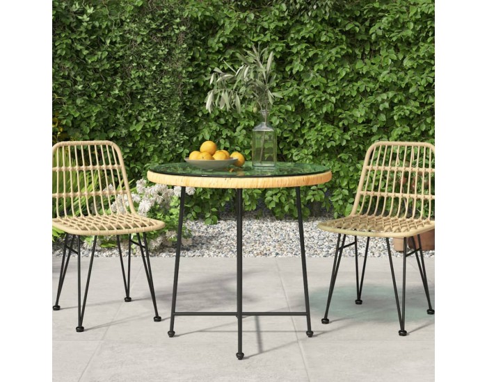 Sonata H Трапезна маса Ø80 см закалено стъкло и стомана