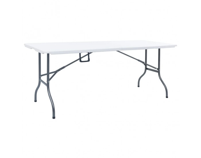 Sonata H Сгъваема градинска маса, бяла, 180x72x72 см, HDPE