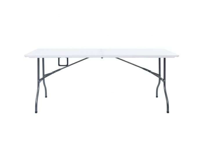 Sonata H Сгъваема градинска маса, бяла, 180x72x72 см, HDPE