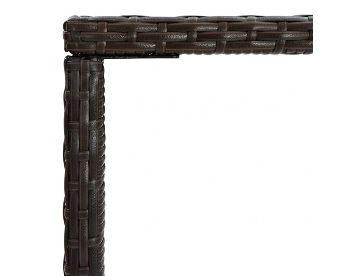 Sonata H Градинска бар маса, кафява, 70x70x110 см, полиратан и стъкло