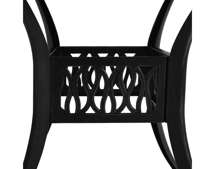 Sonata H Градинска маса, черна, 90x90x74 см, лят алуминий