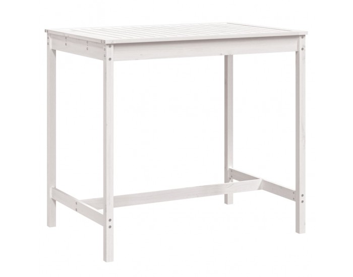 Sonata H Градинска маса бяла 121x82,5x110 см борово дърво масив