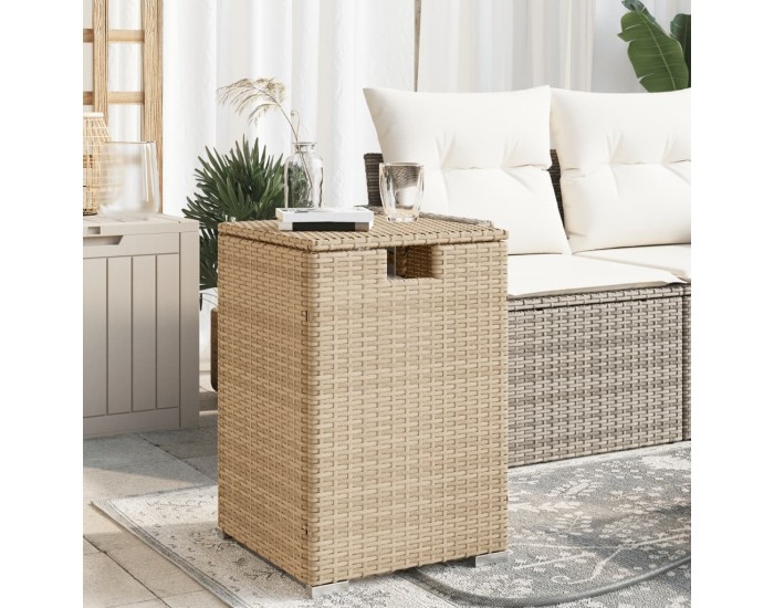 Sonata H Покриваща маса резервоар за пропан бежова 40x40x60 см полиратан