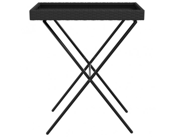 Sonata H Сгъваема маса с табла, черна, 65x40x75 см, полиратан