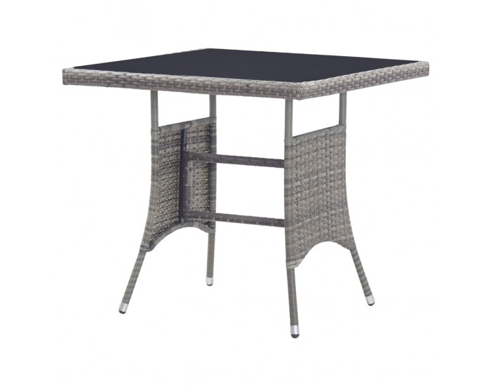 Sonata H Градинска маса, сива, 80x80x74 см, полиратан