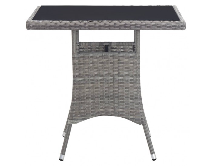 Sonata H Градинска маса, сива, 80x80x74 см, полиратан